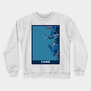 Cadiz - Spain Peace City Map Crewneck Sweatshirt